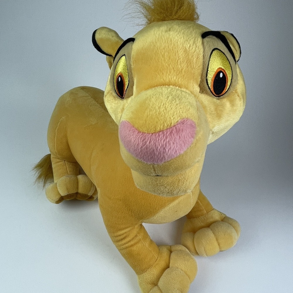 Disney Stuffed Plush Jumbo Simba Lion King 18" Hasbro Year 2002